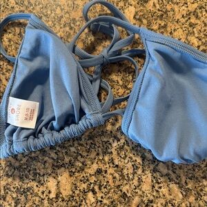 Blue Triangle Bikini Top M (8-10)